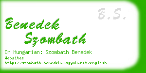 benedek szombath business card